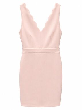 CeCe Blush Pink Scallop Neck Dress Size 6